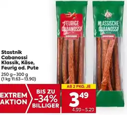 Billa Stastnik Cabanossi Klassik Käse Feurig od Pute Angebot