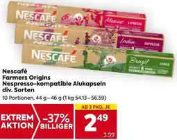 Billa Nescafé Farmers Origins Nespresso-kompatible Alukapseln Angebot