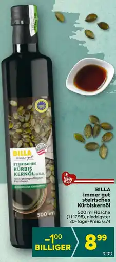 Billa BILLA immer gut steirisches Kürbiskernöl Angebot