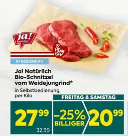 Billa Ja! Natürlich Bio-Schnitzel vom Weidejungrind Angebot