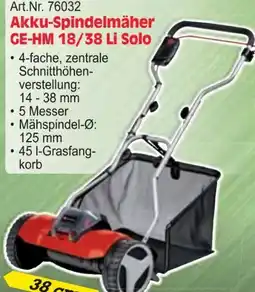 Zgonc Einhell Akku-Spindelmäher GE-HM 18/38 Li Solo Angebot