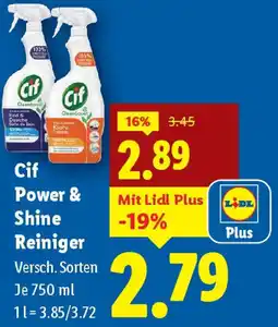 Lidl Cif Power & Shine Reiniger Angebot