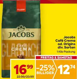 Billa Jacobs Café Crema od. Origins div. Sorten Angebot