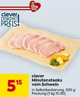 Billa Clever Minutensteaks vom Schwein Angebot