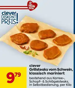 Billa clever Grillsteaks vom Schwein, klassisch mariniert Angebot