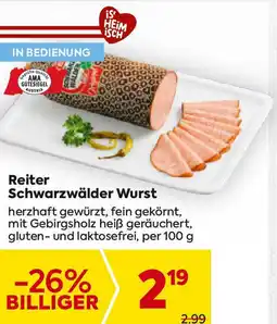 Billa Reiter Schwarzwälder Wurst Angebot