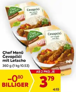 Billa Chef Menü Ćevapčići mit Letscho Angebot