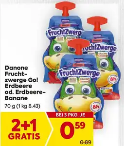 Billa Danone Fruchtzwerge Go! Erdbeere od. Erdbeere Banane Angebot