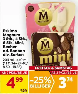 Billa Eskimo Magnum 3 Stk., 4 stk., 6 Stk. Mini, Becher od. Bonbon div. Sorten Angebot