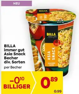 Billa BILLA immer gut Asia Snack Becher div. Sorten Angebot