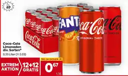 Billa Coca-Cola Limonaden div. Sorten Angebot