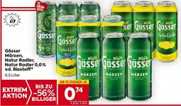 Billa Gösser Märzen, Natur Radler 0,0% od. Biostoff Angebot