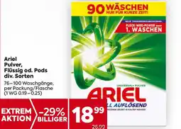 Billa Ariel Pulver, Flüssig od. Pods div. Sorten Angebot