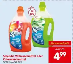 Interspar Splendid Vollwaschmittel oder Colorwaschmittel Angebot