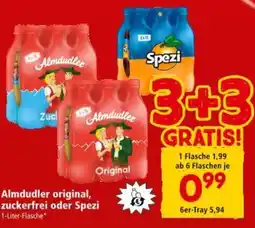 Interspar Almdudler original zuckerfrei oder spezi Angebot