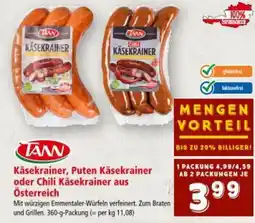 Interspar Käsekrainer, Puten Käsekrainer oder Chili Käsekrainer Angebot