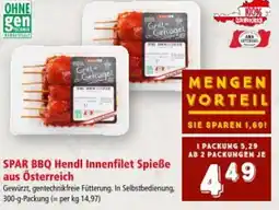 Interspar SPAR BBQ Hendl Innenfilet Spieße Angebot