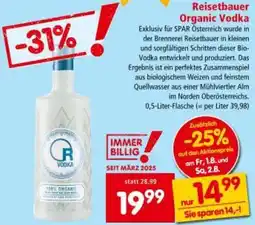 Interspar Reisetbauer Organic Vodka Angebot