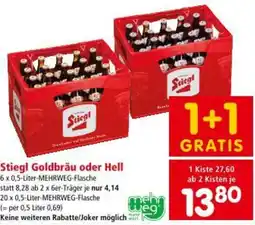 Interspar Stiegl Goldbräu oder Hell Angebot