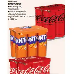 Hofer Limonaden Coke Regular, Coke Zero, Fanta Orange oder Fanta Orange Zero HOFER Angebot