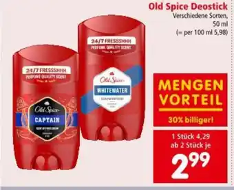 Interspar Old Spice Deostick Angebot