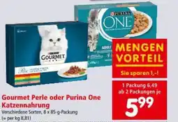 Interspar Gourmet Perle oder Purina One Katzennahrung Angebot