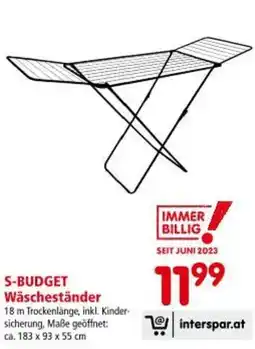 Interspar S-BUDGET Wäscheständer Angebot
