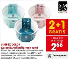 Interspar Simpex color keramik auflaufformen rund Angebot