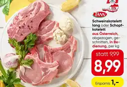 Spar Schweinskotelett lang oder Schopf- kotelett Angebot