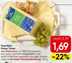 Spar Tirol Milch Feiner Tiroler Angebot