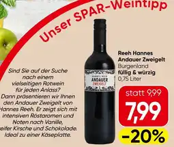 Spar Reeh Hannes Andauer Zweigelt Angebot