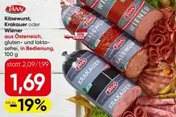 Spar Käsewurst, Krakauer oder Wiener Angebot