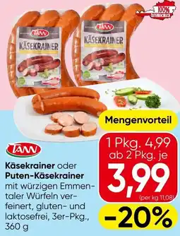 Spar Käsekrainer oder Puten-Käsekrainer Angebot