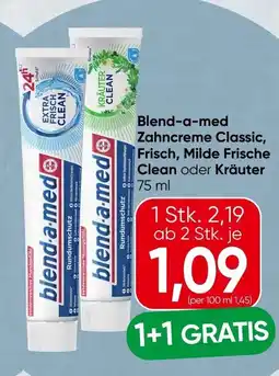 Spar Blend-a-med Zahncreme Classic, Frisch, Milde Frische Clean oder Kräuter Angebot
