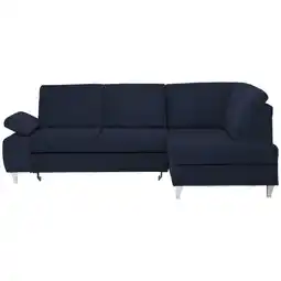 XXXLutz Ecksofa in Flachgewebe Dunkelblau Angebot