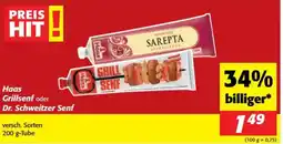 Nah&Frisch Haas Grillsenf oder Dr. Schweitzer Senf Angebot