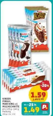 PENNY KINDER PINGUI, MAXI KING od. MILCHSCHNITTE Angebot