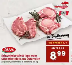Interspar Schweinskotelett lang oder Schopfkotelett aus Österreich Angebot