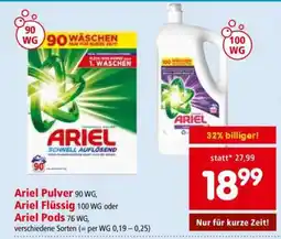 Interspar Ariel Pulver, Ariel Flüssig oder Ariel Pods Angebot