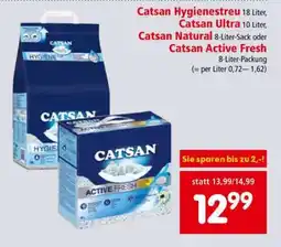 Interspar Catsan Hygienestreu, Catsan Ultra, Catsan Natural oder Catsan Active Fresh Angebot