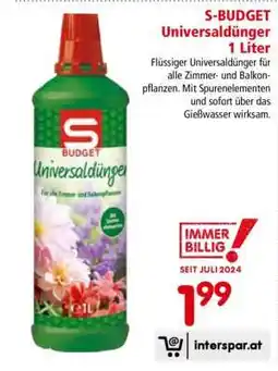 Interspar S-BUDGET Universaldünger 1 Liter Angebot