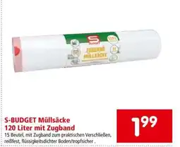 Interspar S-BUDGET Müllsäcke 120 Liter mit Zugband Angebot