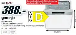 Media Markt GI643D90X Einbau-Geschirrspüler Angebot