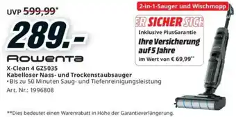 Media Markt X-Clean 4 GZ5035 Kabelloser Nass- und Trockenstaubsauger Angebot