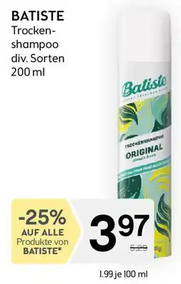 Bipa BATISTE Trockenshampoo Angebot