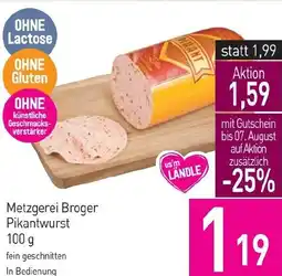 Sutterlüty Metzgerei Broger Pikantwurst Angebot