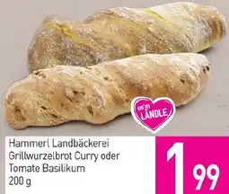 Sutterlüty Hammerl Landbäckerei Grillwurzelbrot Curry oder Tomate Basilikum Angebot