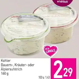Sutterlüty Kohler Bauern Kräuter oder Älpleraufstrich Angebot
