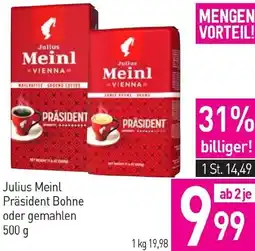 Sutterlüty Julius Meinl Präsident Bohne oder gemahlen Angebot