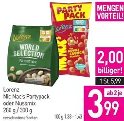 Sutterlüty Lorenz Nic Nac's Partypack oder Nussmix Angebot
